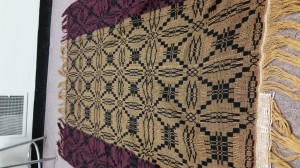 Cotton blanket with wool warp
